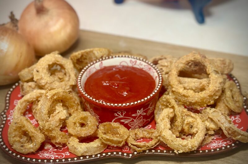 Crispy Golden Onion Rings (Alpha-Gal Friendly and Dairy Free)