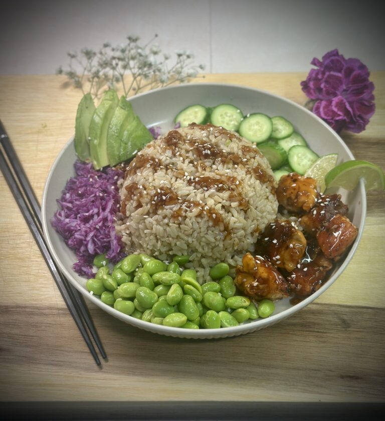 Crispy Salmon Teriyaki Rice Bowls (Alpha-Gal Friendly and Dairy Free)